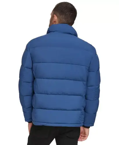 Men's Puffer With Set In Bib Detail, Created for Modazone - Blue - 5