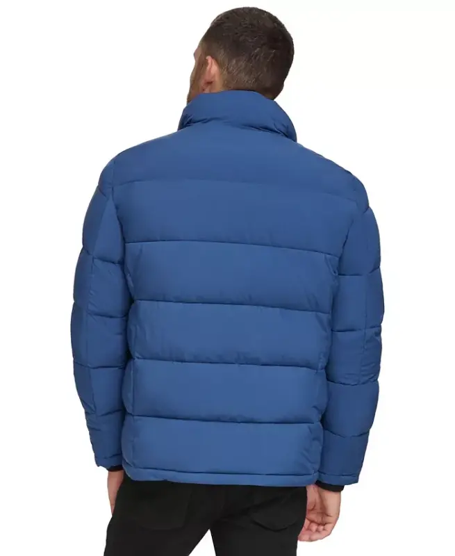 Men's Puffer With Set In Bib Detail, Created for Modazone - Blue - 5