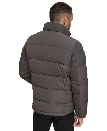 Men's Puffer With Set In Bib Detail, Created for Modazone - Alloy Grey - 4