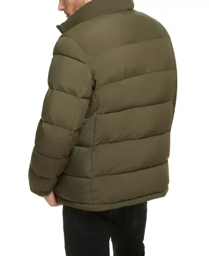 Men's Puffer With Set In Bib Detail, Created for Modazone-Olive - Calvin Klein (1)