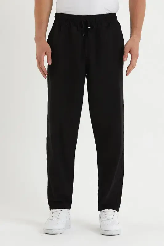 Erkek Siyah Basic Relaxed Fit Jogger Pantolon-SİYAH - 1