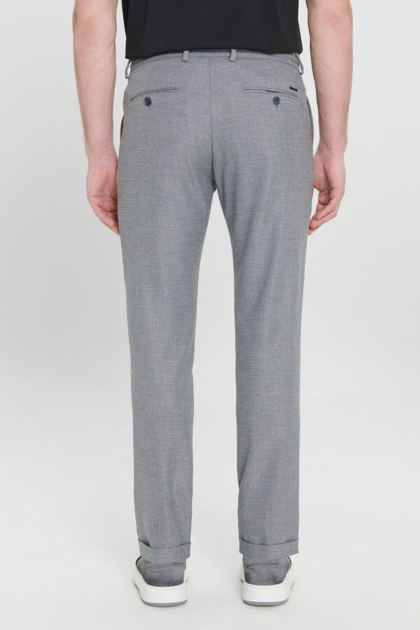Erkek Siyah Comfort Fit Rahat Kesim Yan Cepli Desenli Beli Lastikli Pantolon - Siyah - 6