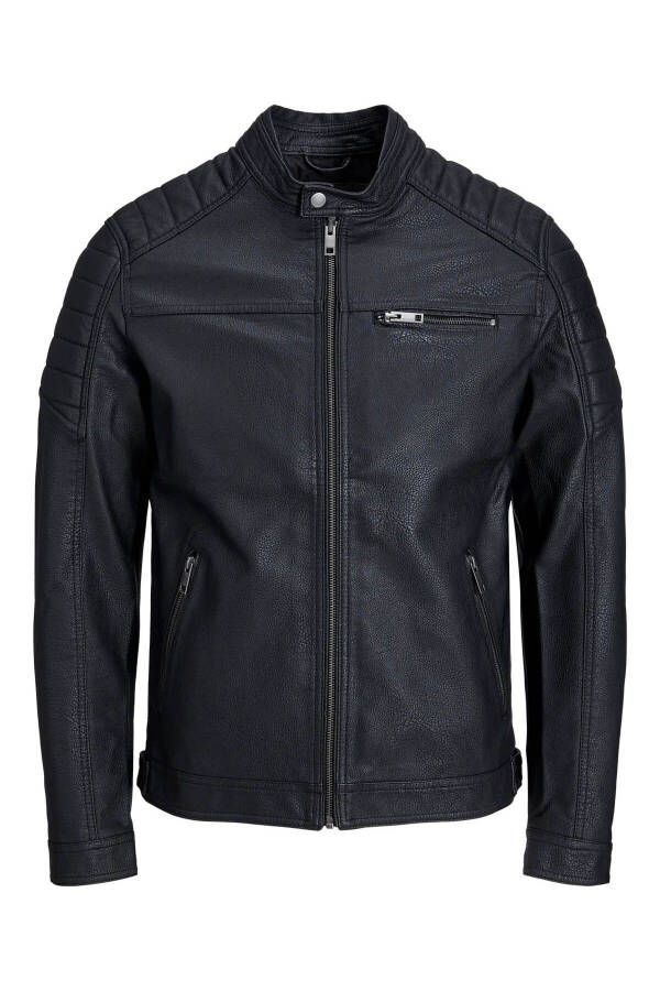 Erkek Siyah Deri Ceket - Siyah 12147218 Jjerocky Jacket Noos - 1