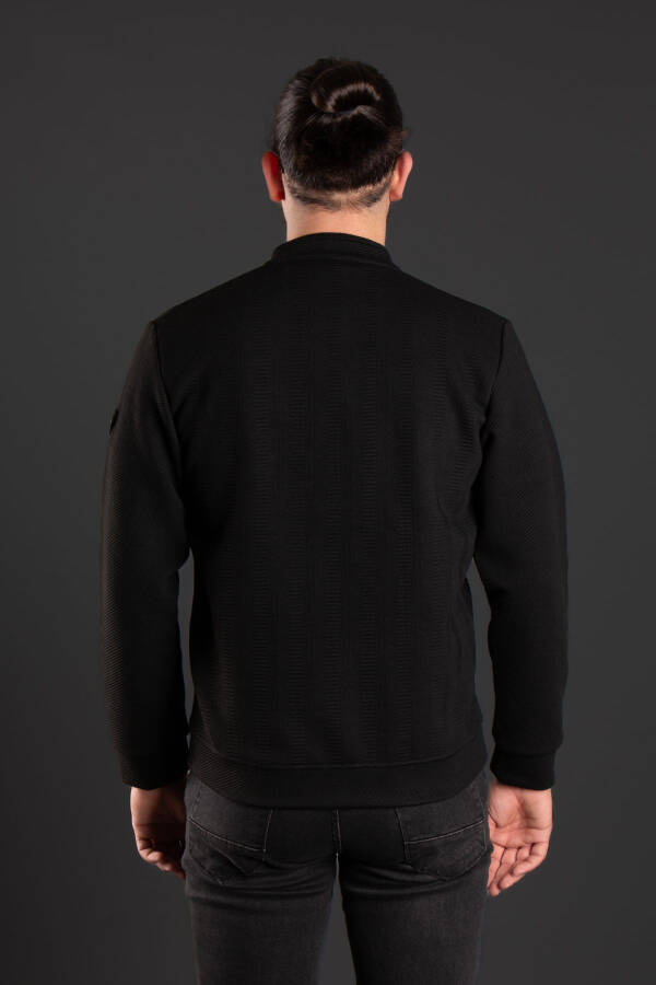 ERKEK SİYAH DESENLİ HIRKA-SİYAH - 6