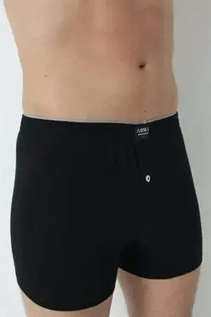 Erkek Siyah Düğmeli Boxer 3'lü Paket %100 Pamuklu Penye - 6