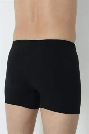 Erkek Siyah Düğmeli Boxer 3'lü Paket %100 Pamuklu Penye - 7