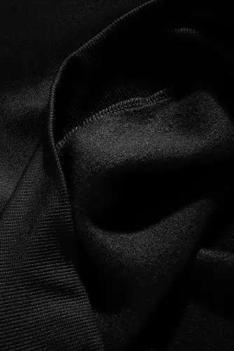 Erkek Siyah Düz Kapüşonlu Oversize3 iplik Şardonlu Salaş Bol Kesim Hoodie Sweatshirt - Siyah - 4