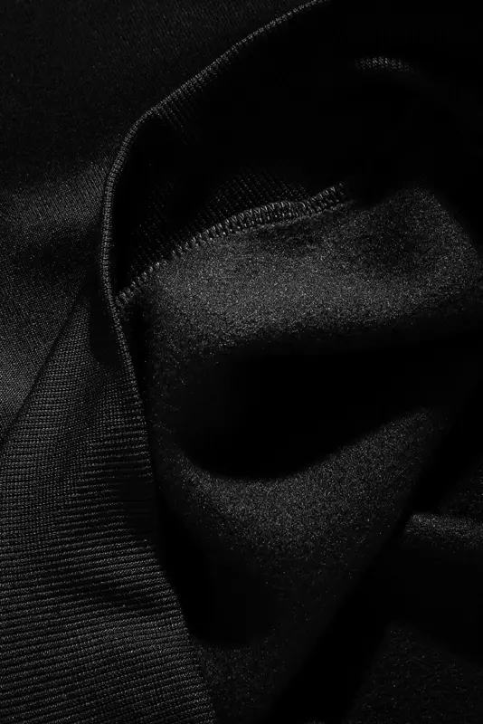 Erkek Siyah Düz Kapüşonlu Oversize3 iplik Şardonlu Salaş Bol Kesim Hoodie Sweatshirt - Siyah - 4