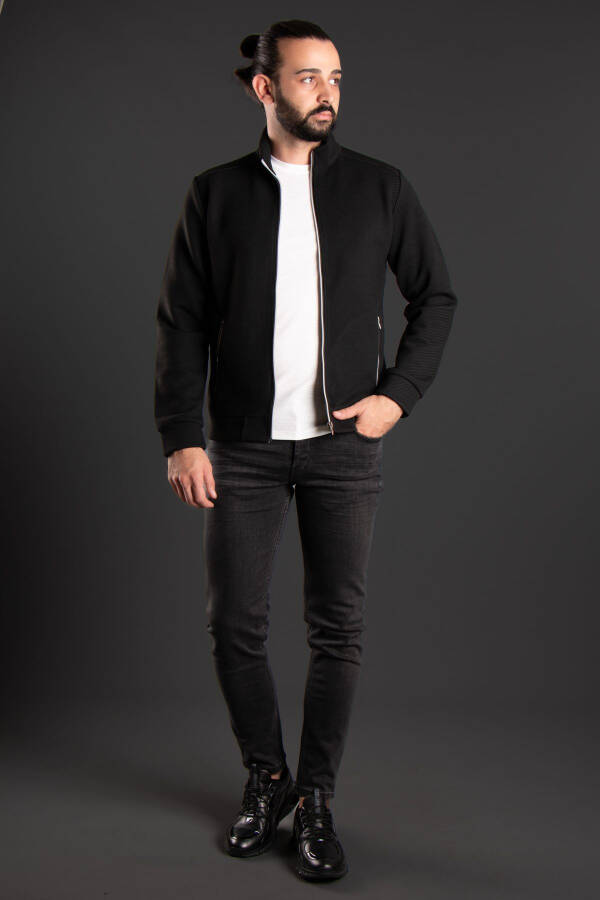 ERKEK SİYAH FİTİLLİ HIRKA-SİYAH - 3