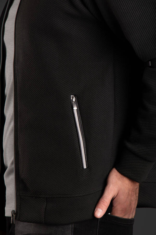 ERKEK SİYAH FİTİLLİ HIRKA-SİYAH - 4