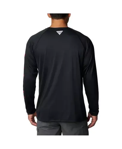 Men's Black Georgia Bulldogs Terminal Tackle Omni-Shade Raglan Long Sleeve T-shirt - Black - COLUMBIA (1)