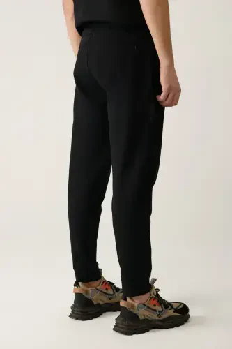Erkek Siyah Jersey Kumaş 2 İplik Regular Fit Eşofman Altı A41Y3416-Siyah - 5
