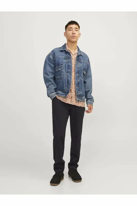 Erkek Siyah Jpstace Summer Lınen Blend Chıno Pant Sn Pantolon 12248604-Black - Siyah1 - 4
