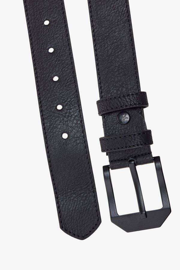 Erkek Siyah-Kahverengi 2'li Özel Ahşap Hediye Kutulu Kot Kemeri Seti Damat Bohçası - 4