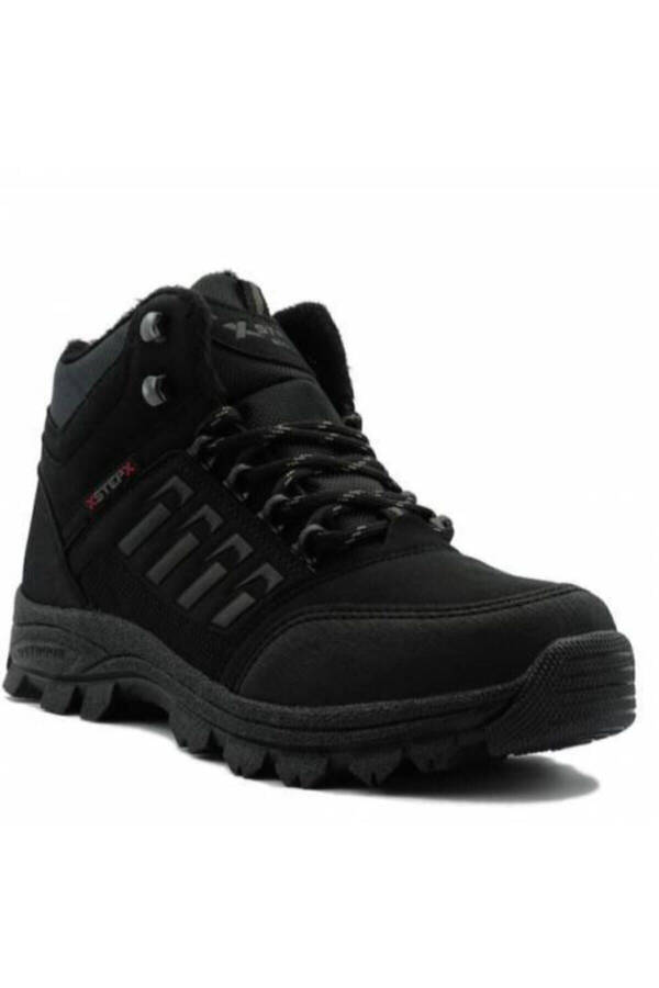Erkek Siyah Kışlık Su Geçirmez Kaydırmaz Spor Trekking Bot - siyah - 1