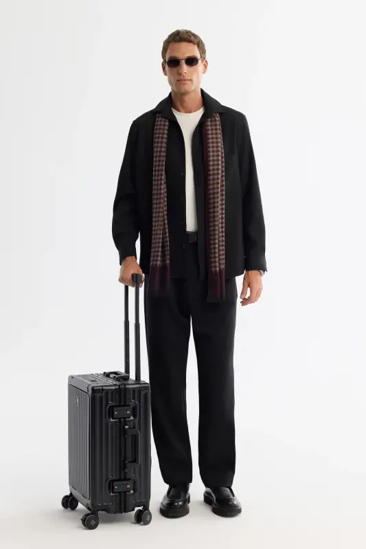 Erkek Siyah Klasik Yaka Kolay Ütülenir Comfort Fit Gömlek A42Y2141 - 7