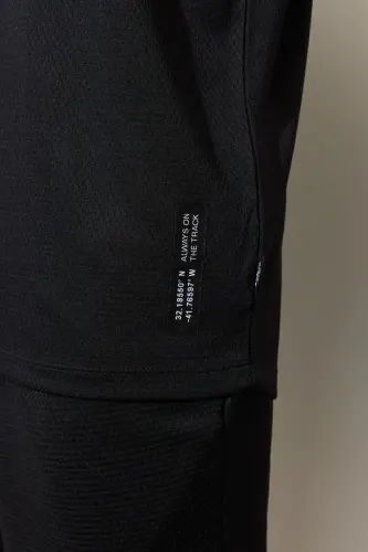 Erkek Siyah Loose Fit Bisiklet Yaka Yumuşak Dokulu Spor Tişört-Siyah - 4