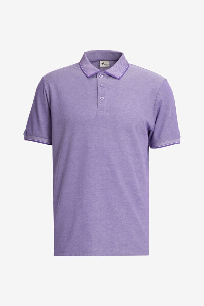 Erkek Siyah-mavi-mor Beyaz 3'lü Çekmeyen Pamuklu Slim Fit Kıvrılmaz Polo Yaka Basic Tişört - SIYAH-MAVI-MOR BEYAZ - 6