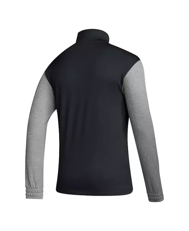 Men's Black Mexico National Team Crest Long Sleeve Half-Zip Top - Black, Gray - 3