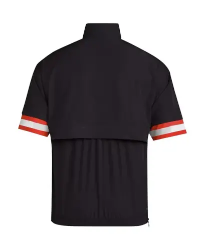 Men's Black Miami Hurricanes Strategy Short Sleeve Half-Zip Jacket-Black - ADIDAS (1)