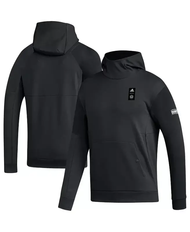 Men's Black Philadelphia Union 2023 Player Travel Pullover Hoodie-Black - 1