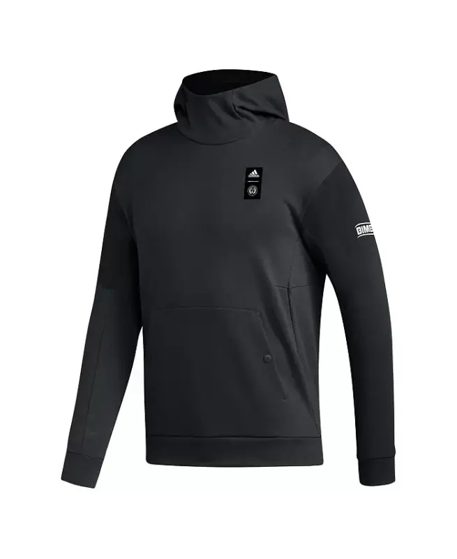 Men's Black Philadelphia Union 2023 Player Travel Pullover Hoodie-Black - 3