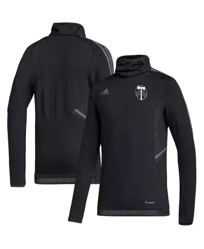 Men's Black Portland Timbers COLD.RDY Raglan Warmup Pullover Jacket - Black - 1