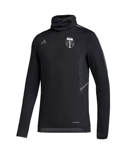 Men's Black Portland Timbers COLD.RDY Raglan Warmup Pullover Jacket - Black - 3