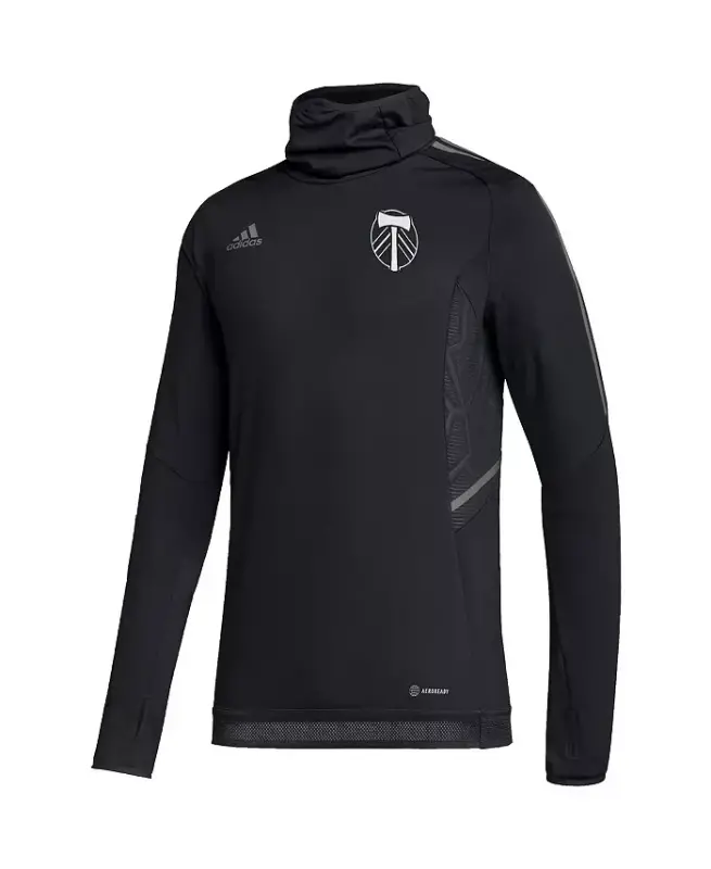 Men's Black Portland Timbers COLD.RDY Raglan Warmup Pullover Jacket - Black - 3