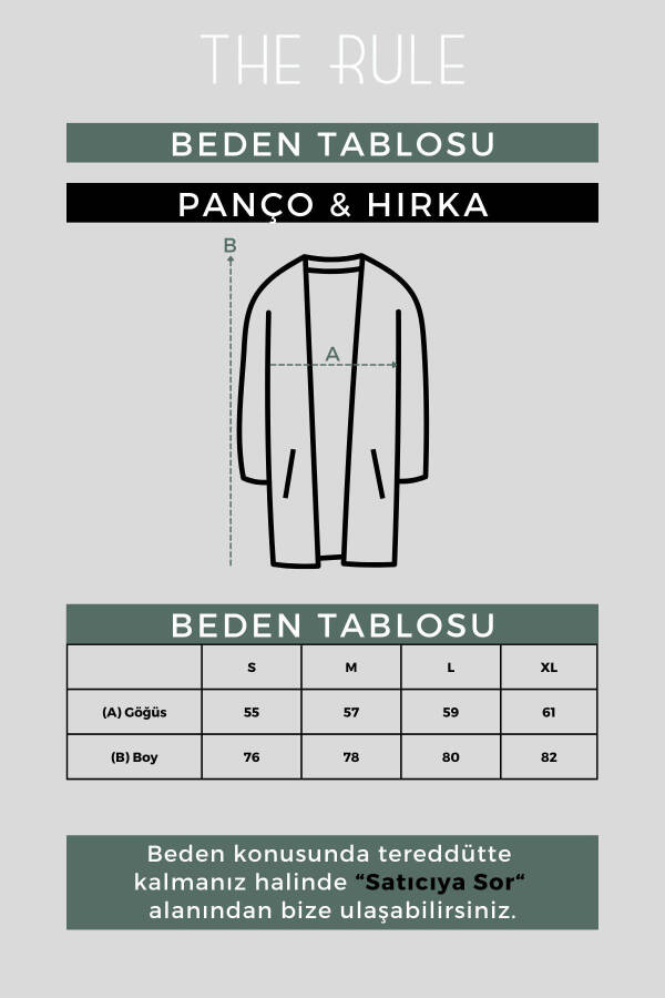 Erkek Siyah Regular Fit Kapüşonlu Uzun Panço Hırka-Siyah - 7