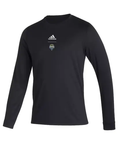 Men's Black Seattle Sounders FC Club Long Sleeve T-shirt - Black - ADIDAS (1)