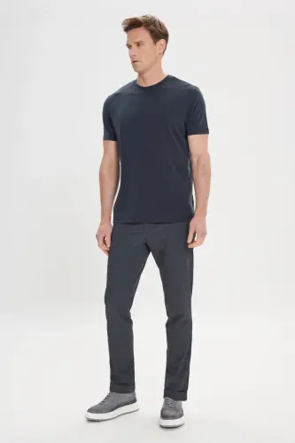 Erkek Siyah Slim Fit Dar Kesim Bisiklet Yaka Pamuklu Tişört-Siyah - ALTINYILDIZ CLASSICS (1)