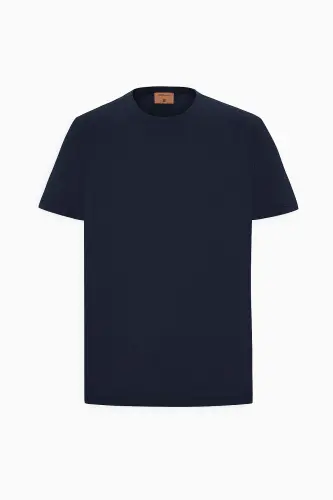 Erkek Siyah Slim Fit Dar Kesim Bisiklet Yaka Pamuklu Tişört-Siyah - 6