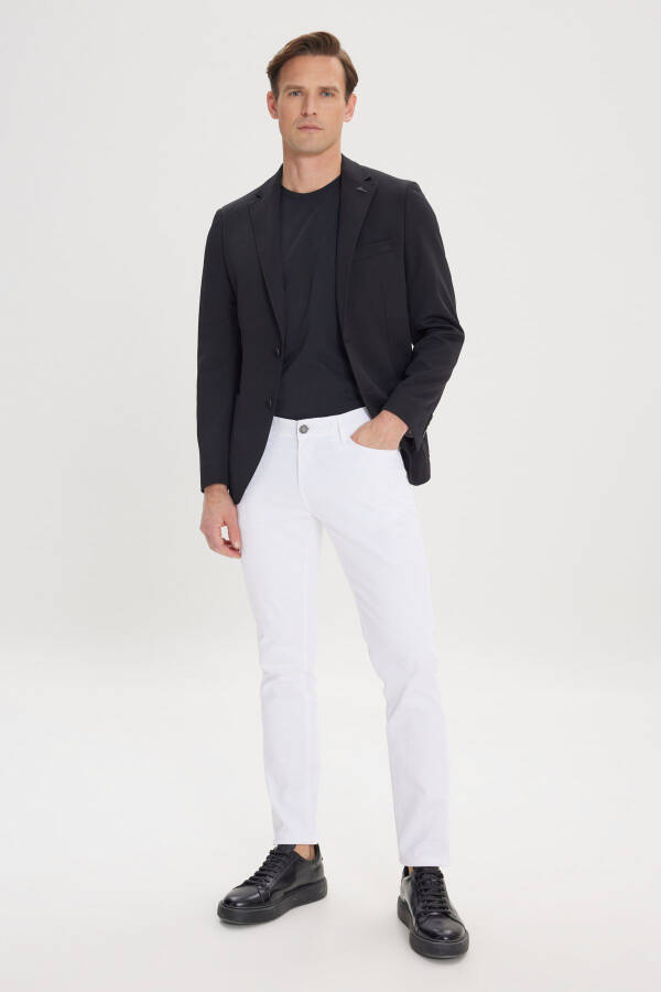 Erkek Siyah Slim Fit Dar Kesim Mono Yaka Casual Blazer Ceket - Siyah - 13