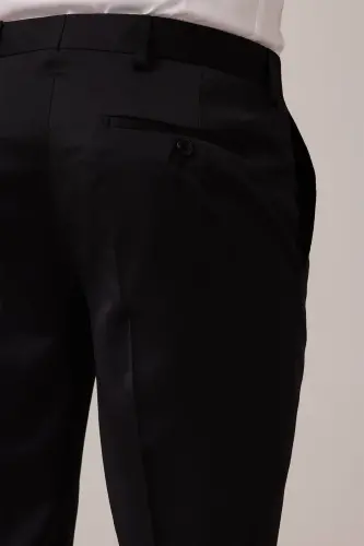 Erkek Siyah Slim Fit Kırlangıç Yaka Damatlık - Siyah - 7