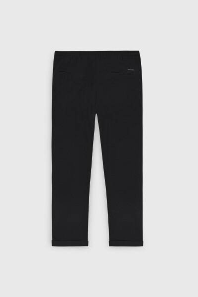 Erkek Siyah Slim Fit Rahat Kesim Beli Bağlamalı Yan Cepli Jogger Pantolon - 19