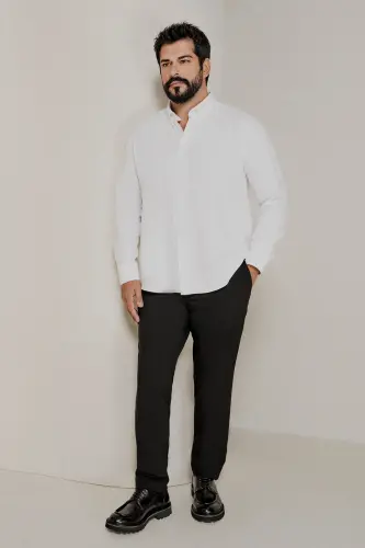 Erkek Siyah Diz İzi Yapmayan Beli Bağlamalı Yan Cepli Jogger Pantolon Slim Fit Rahat Kesim - Siyah - 6