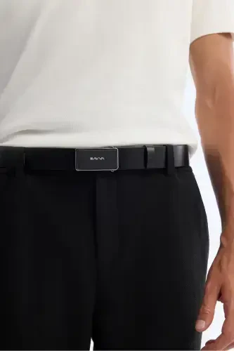 Erkek Siyah Yanı Lastikli Gofreli Çizgili Elastan Slim Fit Chino Pantolon A42Y3044 - 4