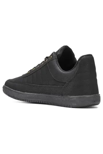 Erkek Siyah Sneaker Bağcıklı Dikişli Hafif Rahat Günlük Yürüyüş Spor Ayakkabı 013C - SİYAH 013C - 8