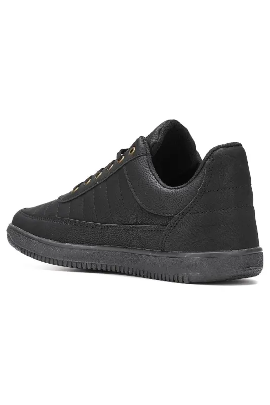 Erkek Siyah Sneaker Bağcıklı Dikişli Hafif Rahat Günlük Yürüyüş Spor Ayakkabı 013C - SİYAH 013C - 8