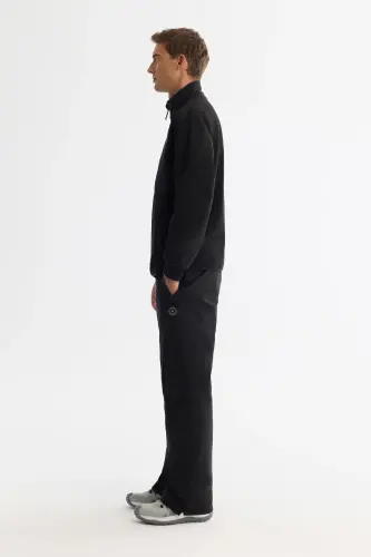 Erkek Siyah Soğuğa Dayanıklı Dik Yaka Fermuarlı Polar Regular Fit Sweatshirt A42Y1311 - Siyah - 3