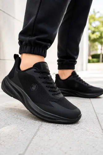 Erkek Siyah Spor Ayakkabı TROXA 2,0 Memory Foam İç Taban Nefes Alabilen File Esnek Hafif Günlük Sneaker - Siyah-TRX - LUMBERJACK (1)
