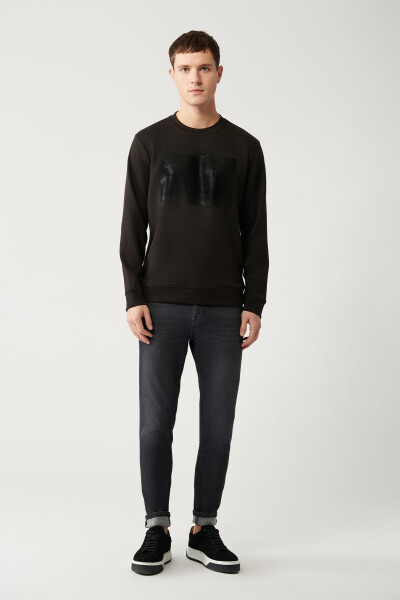 Erkek Siyah Sweatshirt - 7