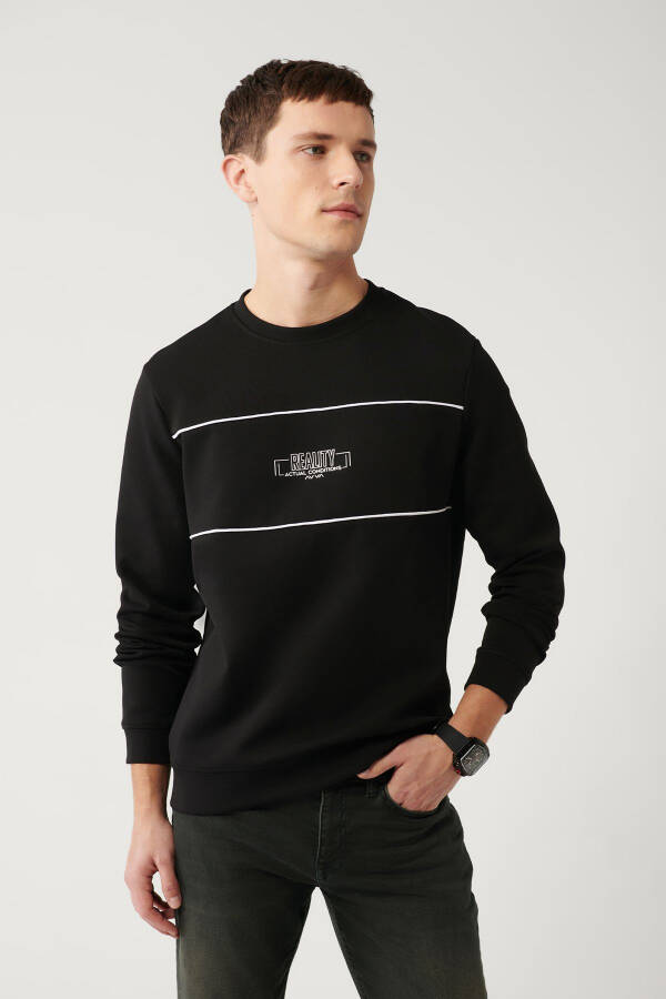 Erkek Siyah Sweatshirt - 7