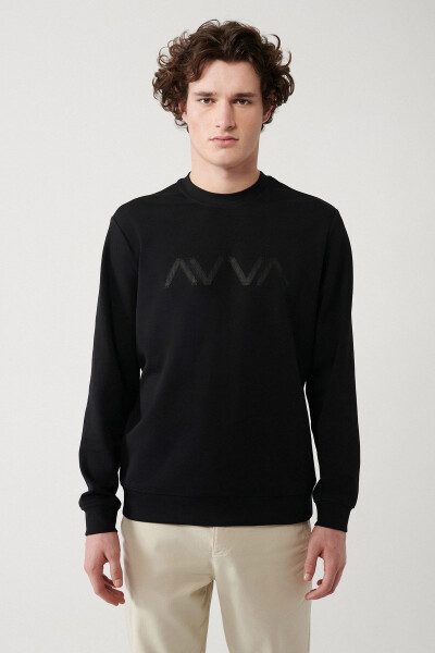 Erkek Siyah Sweatshirt - 11