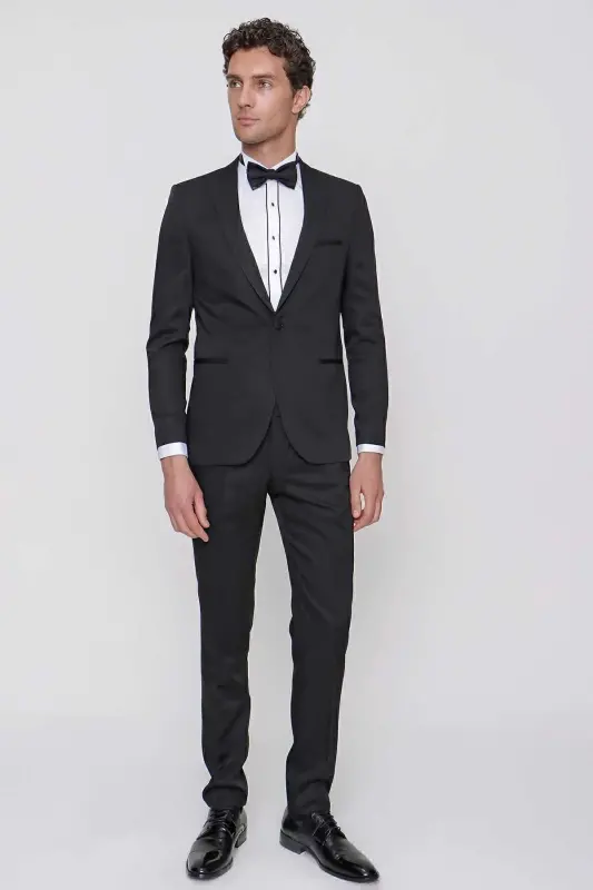 Erkek Siyah Tayga Papyon Kuşak Ceromonia Damatlık-Siyah - MORVEN