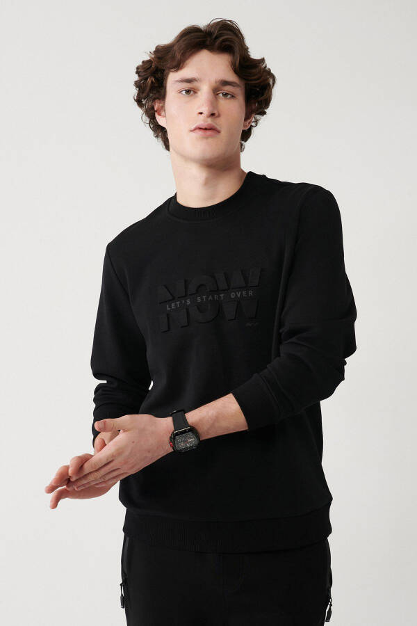 Erkek Siyah Unisex Sweatshirt - 7