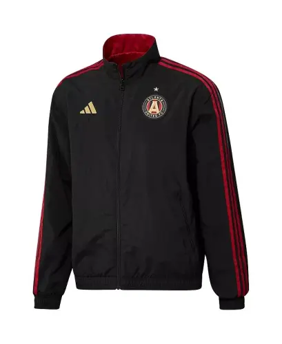 Men's Black and Red Atlanta United FC 2023 On-Field Anthem Full-Zip Reversible Team Jacket - Black, Red - 2