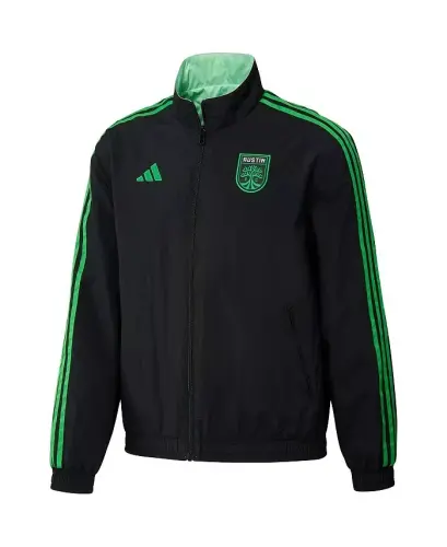 Men's Black and Green Austin FC 2023 On-Field Anthem Full-Zip Reversible Team Jacket - Black, Green - ADIDAS (1)