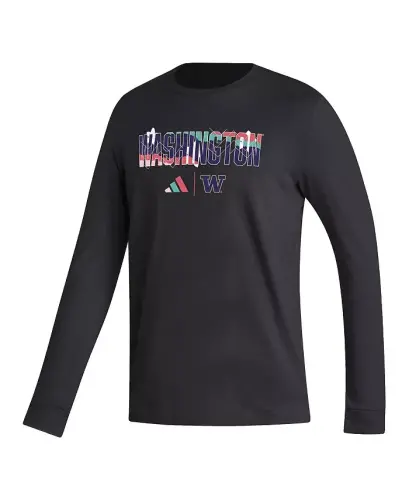 Men's Black Washington Huskies Honoring Black Excellence Long Sleeve T-shirt - Black - 3